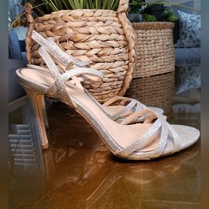 Badgley Mischka Glittering Silver Heels